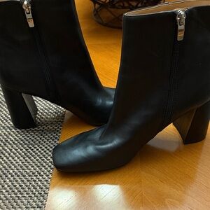 Marc Fisher Black Leather Ankle Booties